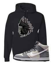 Medium Grey High Dunks Hoodie | Indian Chief, Black