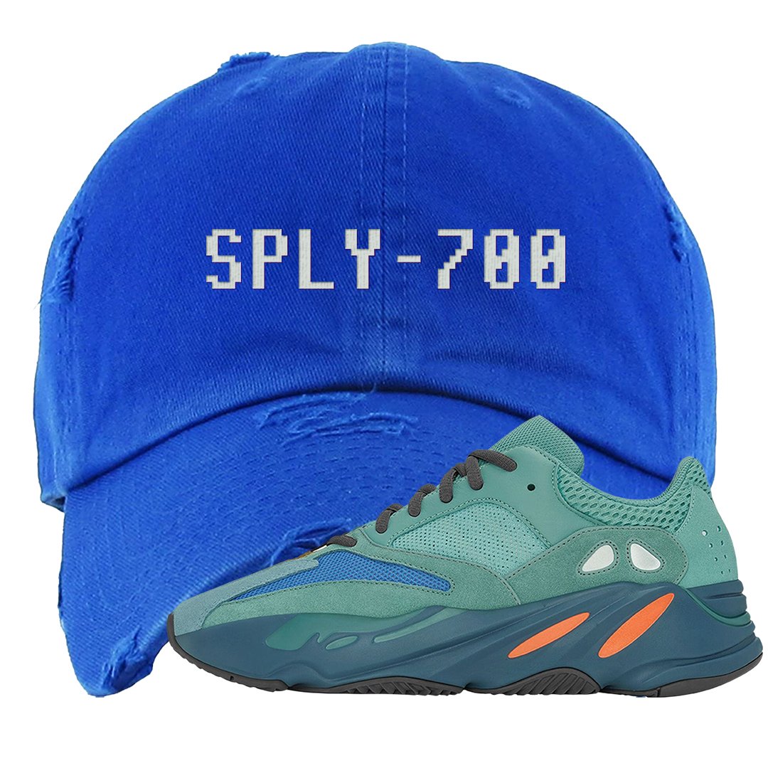 Faded Azure 700s Distressed Dad Hat | Sply-700, Royal