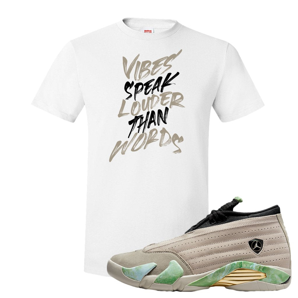 Fortune Low 14s T Shirt | Vibes Speak Louder Than Words, White