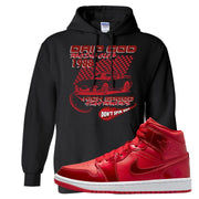 University Red Pomegranate Mid 1s Hoodie | Drip God Racing Club, Black