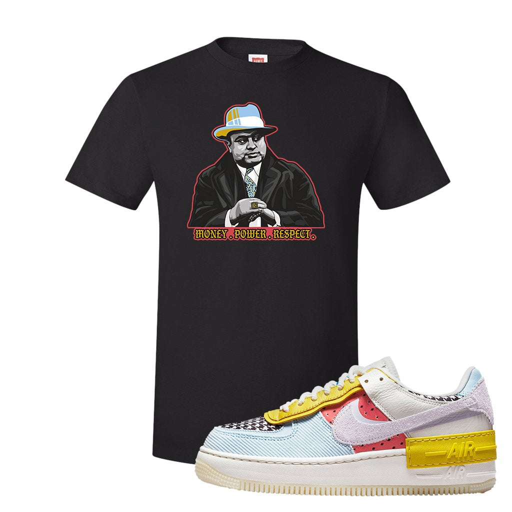 Air Force 1 Shadow Multi-Color T Shirt | Capone Illustration, Black