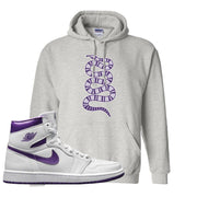 Air Jordan 1 Metallic Purple Hoodie | Coiled Snake, Ash