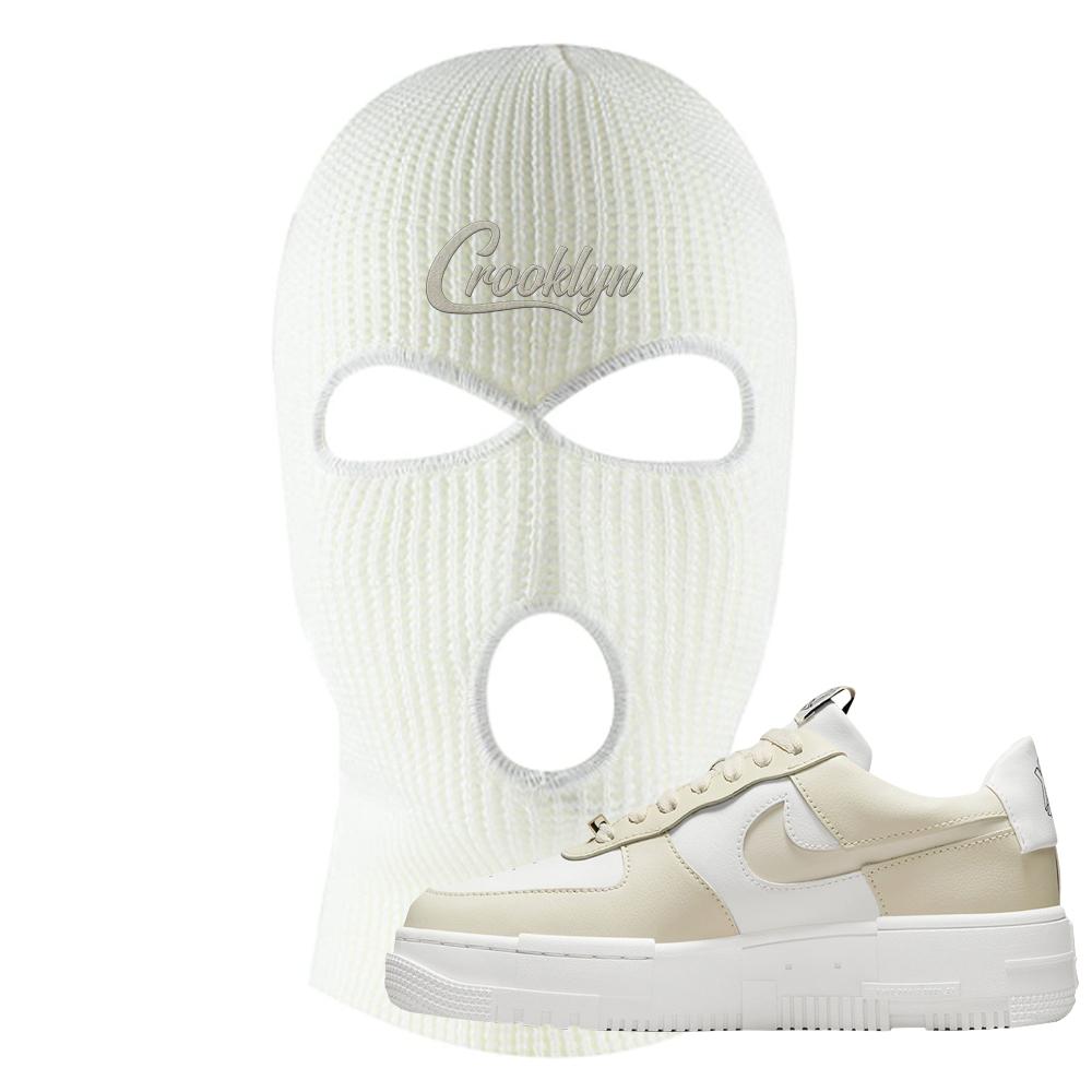 Pixel Cream White Force 1s Ski Mask | Crooklyn, White