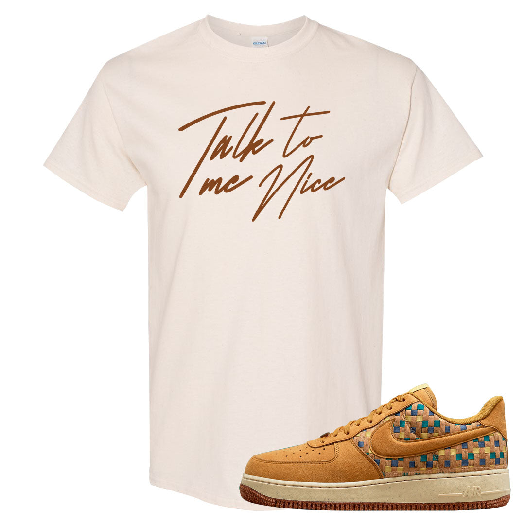 Woven Cork Low AF 1s T Shirt | Talk To Me Nice, Natural