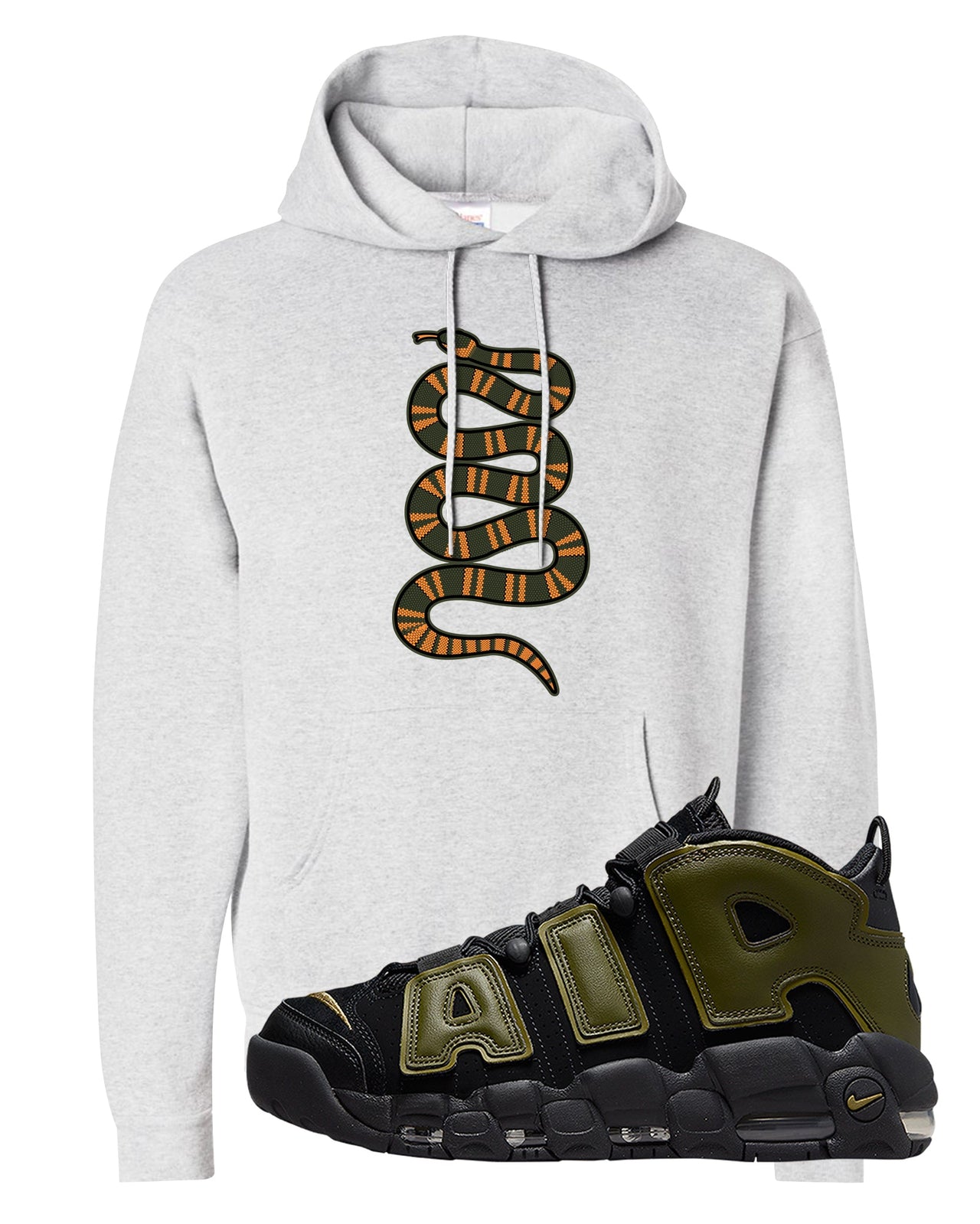 Guard Dog More Uptempos Hoodie | Coiled Snake, Ash