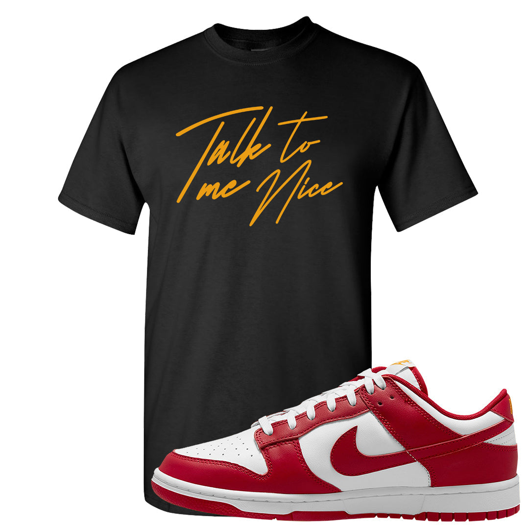 Red White Yellow Low Dunks T Shirt | Talk To Me Nice, Black