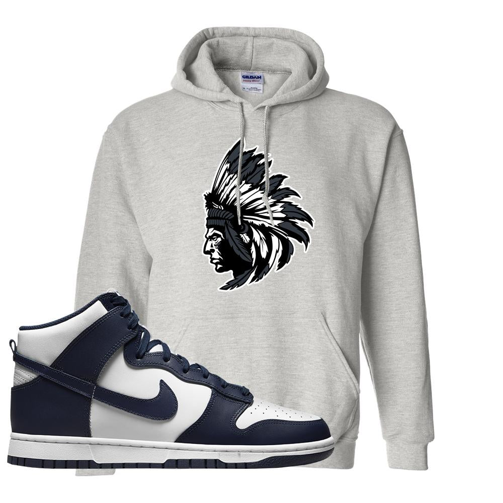 Midnight Navy High Dunks Hoodie | Indian Chief, Ash
