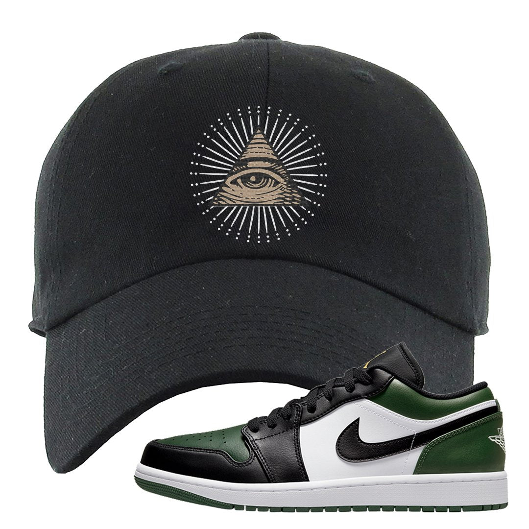 Green Toe Low 1s Dad Hat | All Seeing Eye, Black
