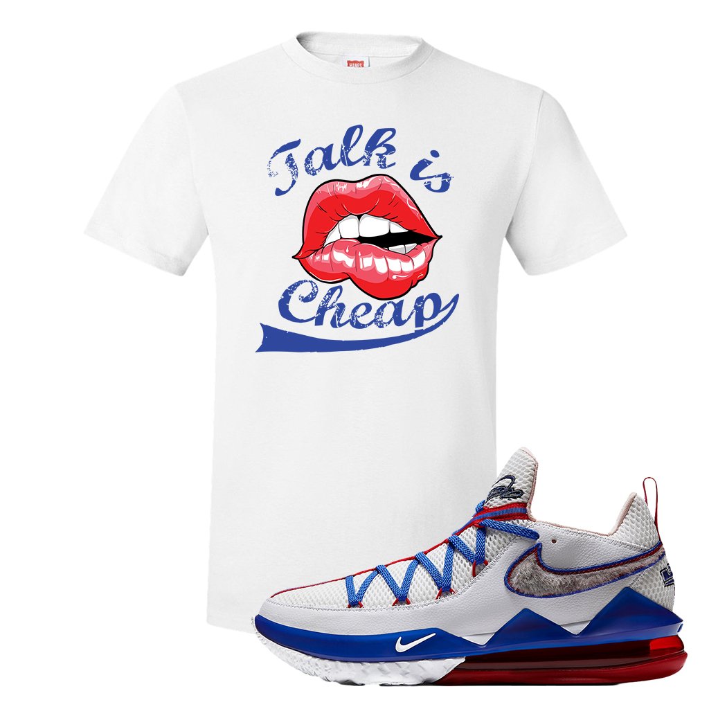 LeBron 17 Low Tune Squad Sneaker White T Shirt | Tees to match Nike LeBron 17 Low Tune Squad Shoes | Talk Is Cheap