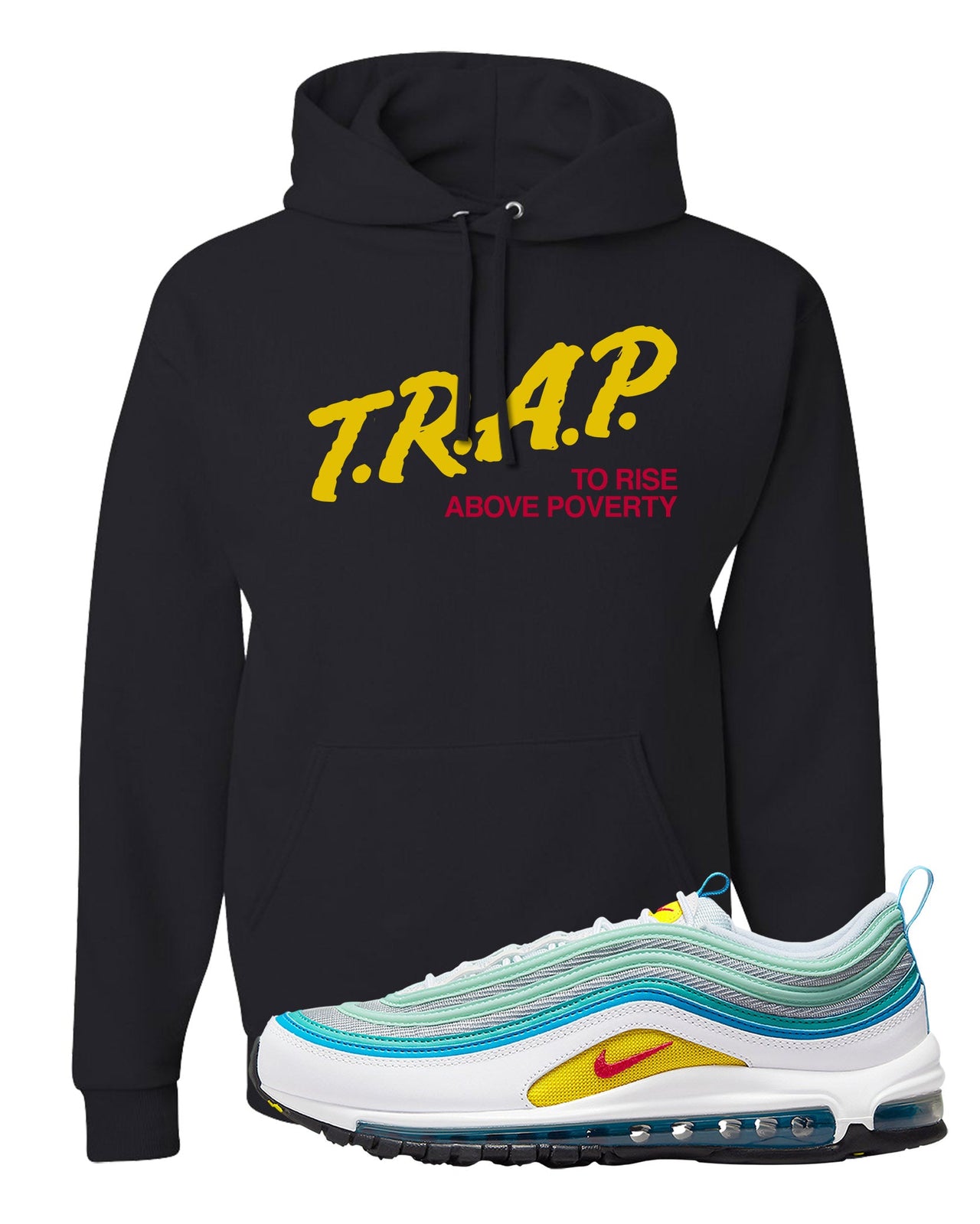 Spring Floral 97s Hoodie | Trap To Rise Above Poverty, Black