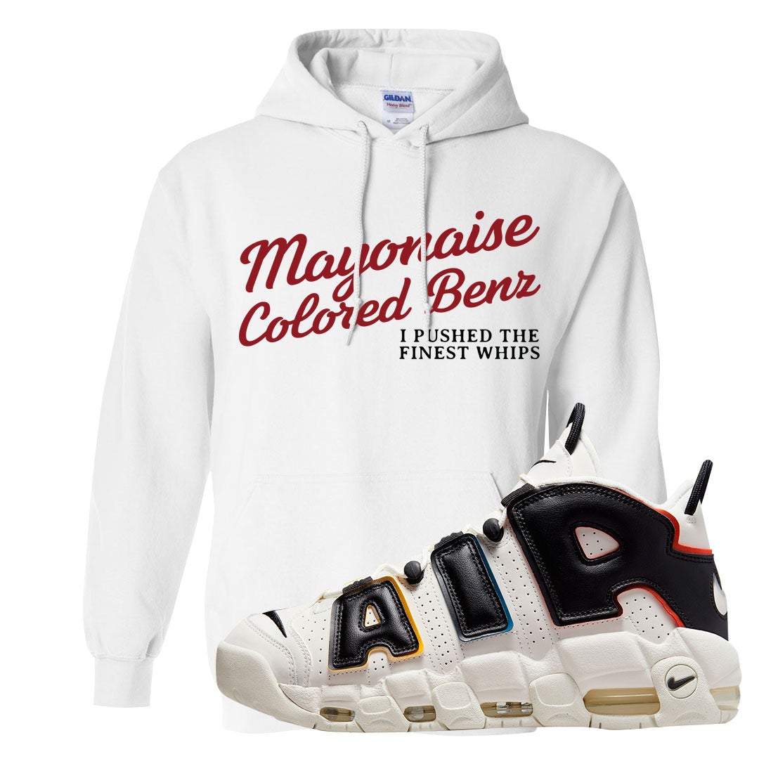Multicolor Uptempos Hoodie | Mayonaise Colored Benz, White