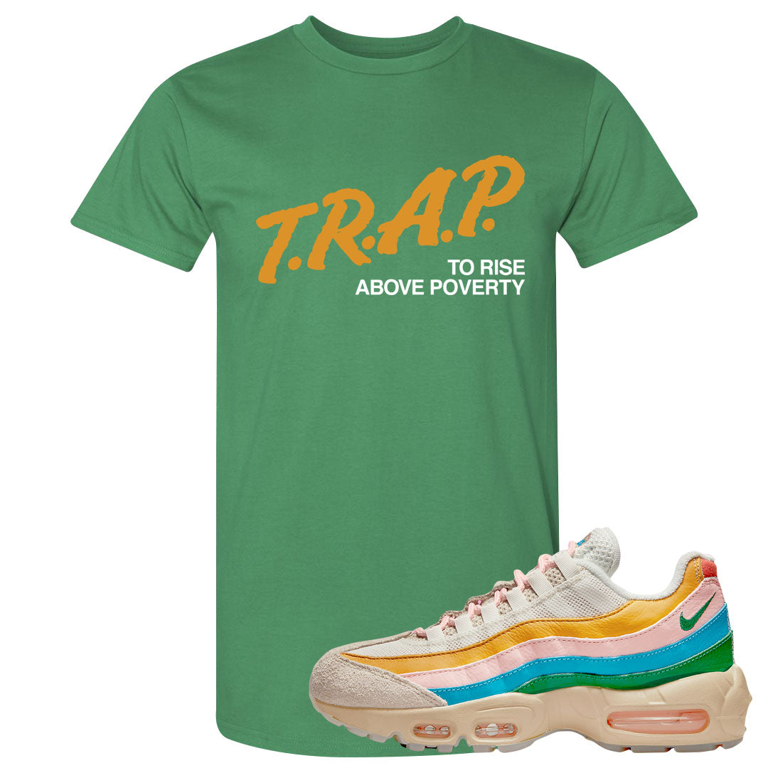 Rise Unity Sail 95s T Shirt | Trap To Rise Above Poverty, Kelly Green
