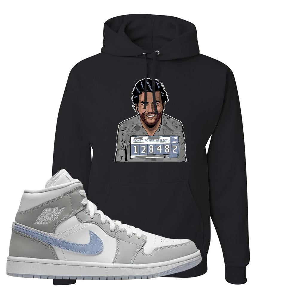 Wolf Grey Mid 1s Hoodie | Escobar Illustration, Black