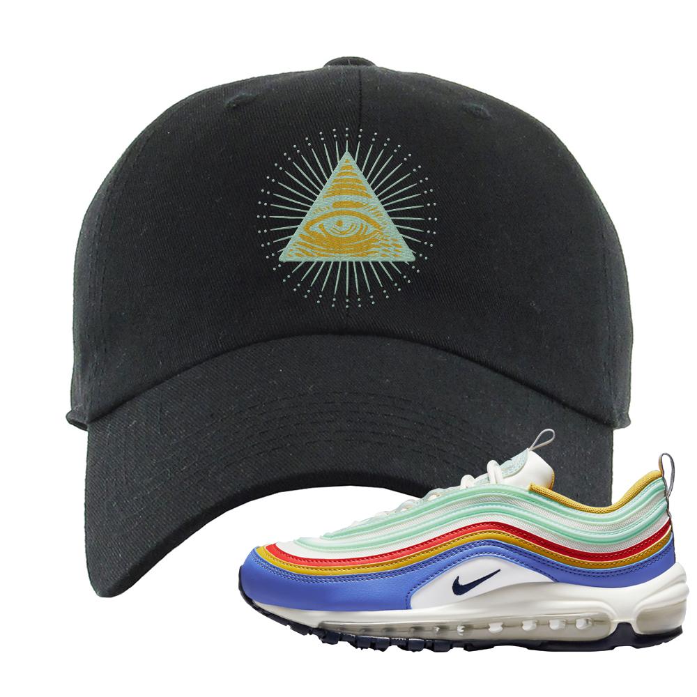 Multicolor 97s Dad Hat | All Seeing Eye, Black