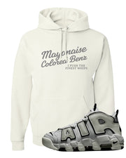 White Black Uptempos Hoodie | Mayonaise Colored Benz, White