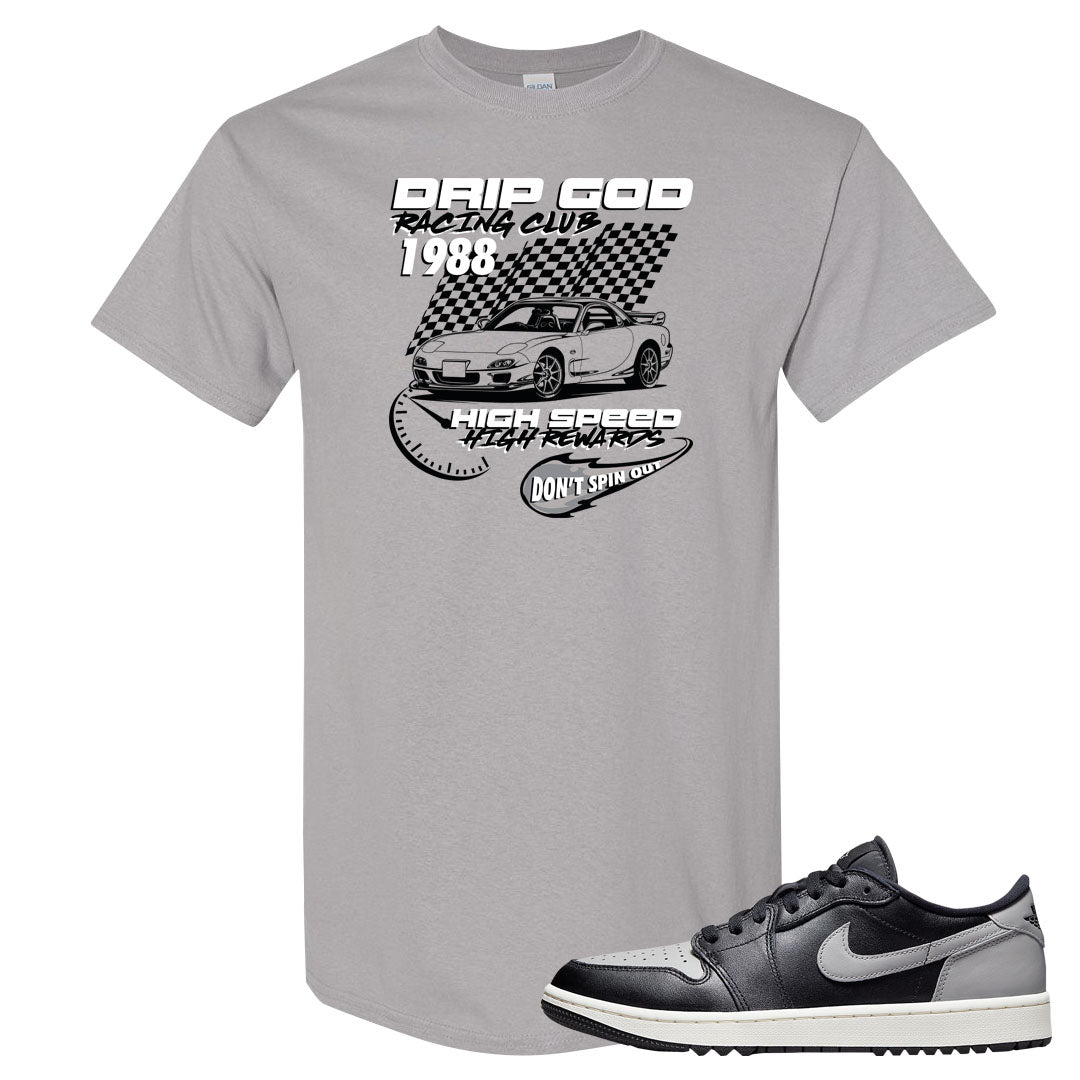 Shadow Golf Low 1s T Shirt | Drip God Racing Club, Gravel