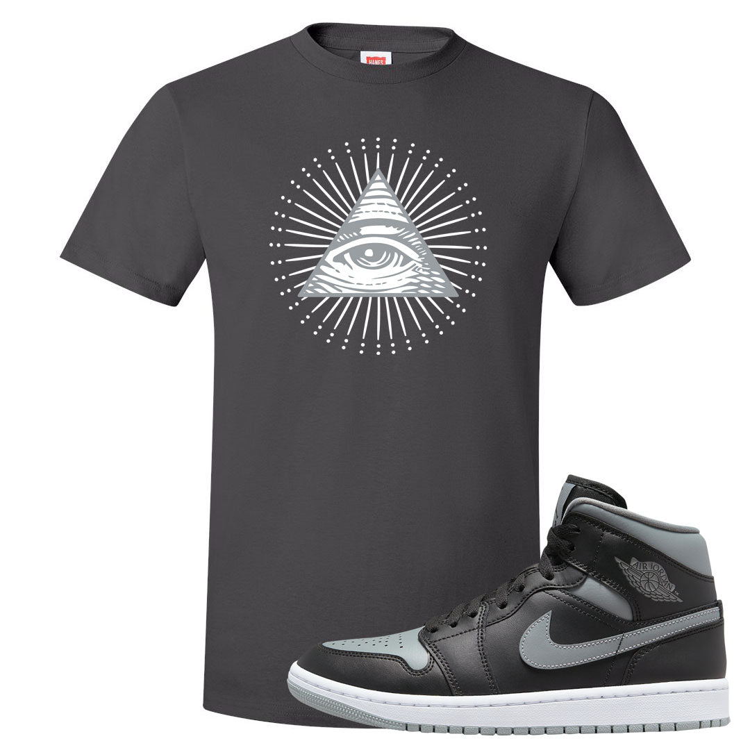 Alternate Shadow Mid 1s T Shirt | All Seeing Eye, Smoke Grey
