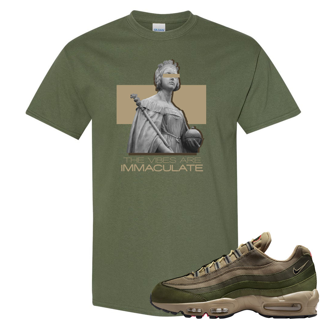 Medium Olive Rough Green 95s T Shirt | The Vibes Are Immaculate, Military Green