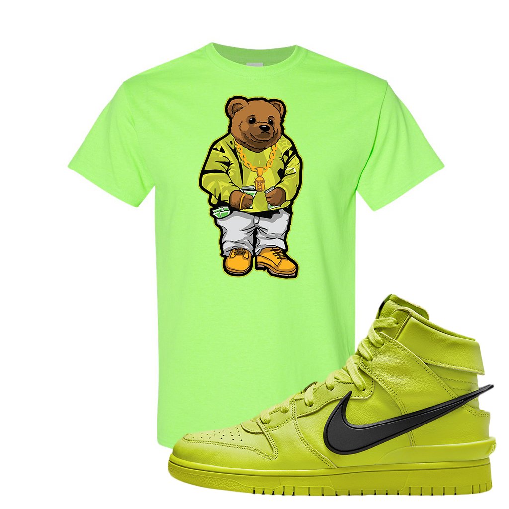 Atomic Green High Dunks T Shirt | Sweater Bear, Safety Green