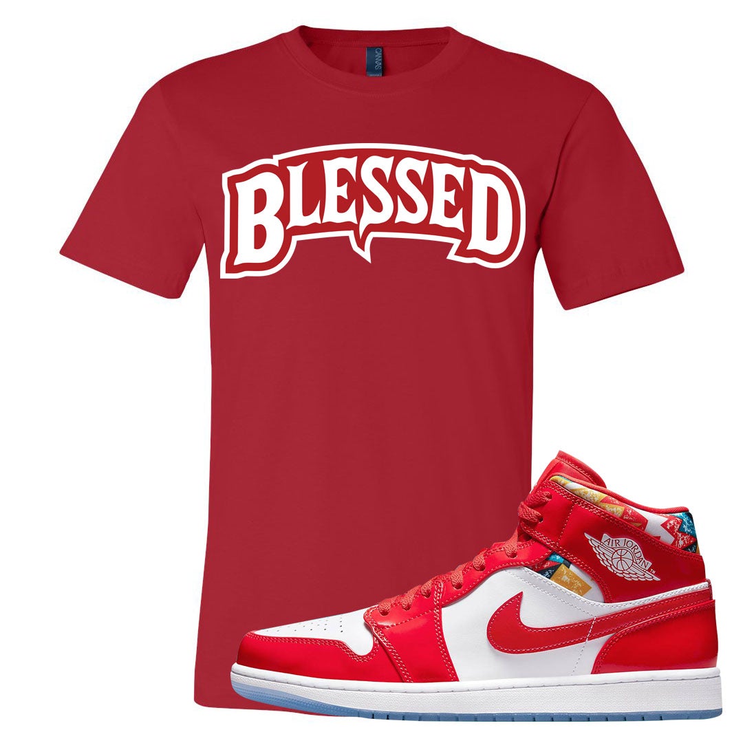 Barcelona Sweater Mid 1s T Shirt | Blessed Arch, Red