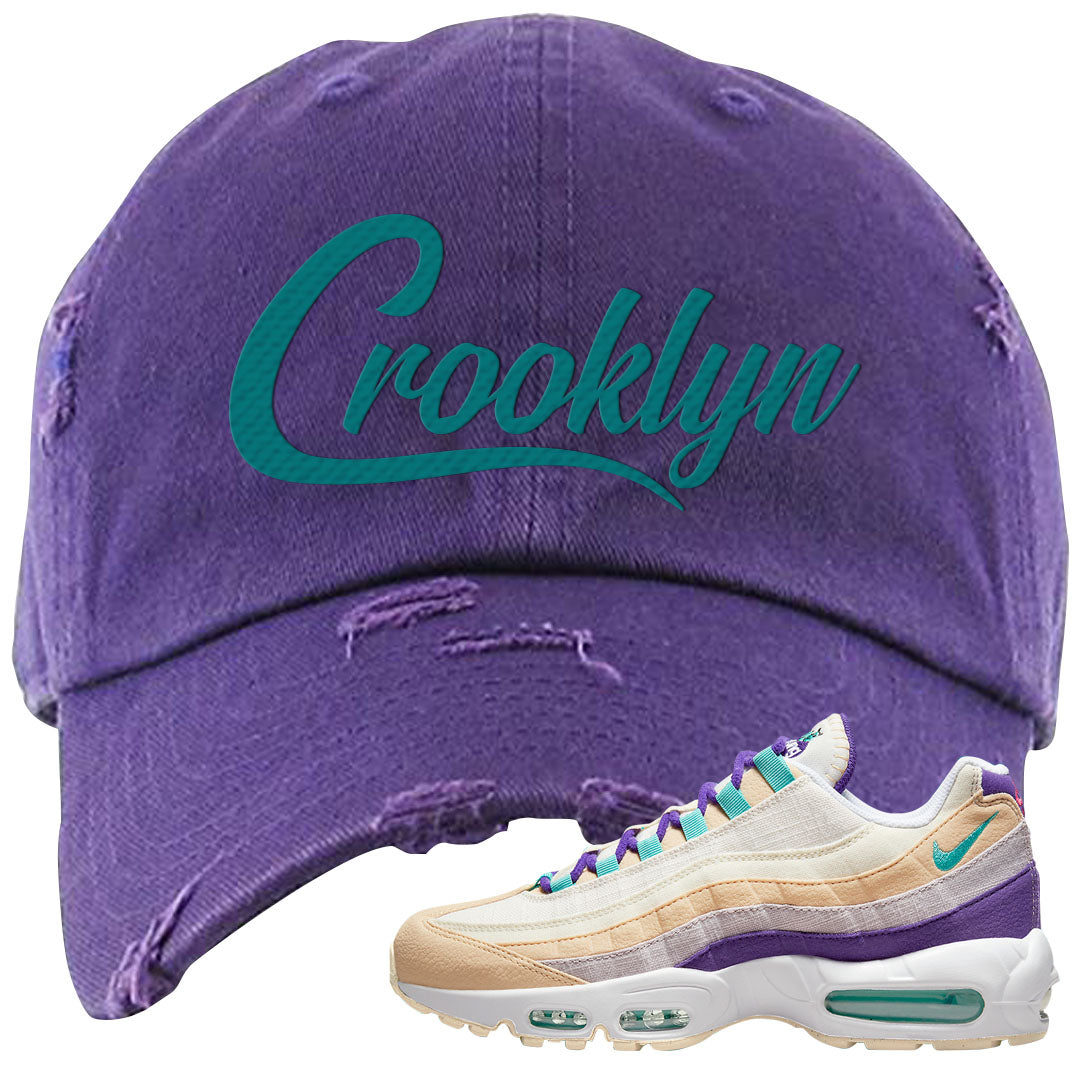 Sprung Natural Purple 95s Distressed Dad Hat | Crooklyn, Purple