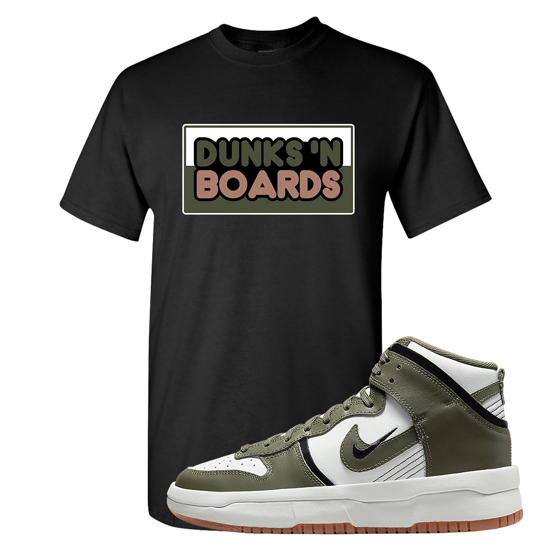 Cargo Khaki Rebel High Dunks T Shirt | Dunks N Boards, Black