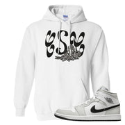 Light Smoke Grey Mid 1s Hoodie | Certified Sneakerhead, White