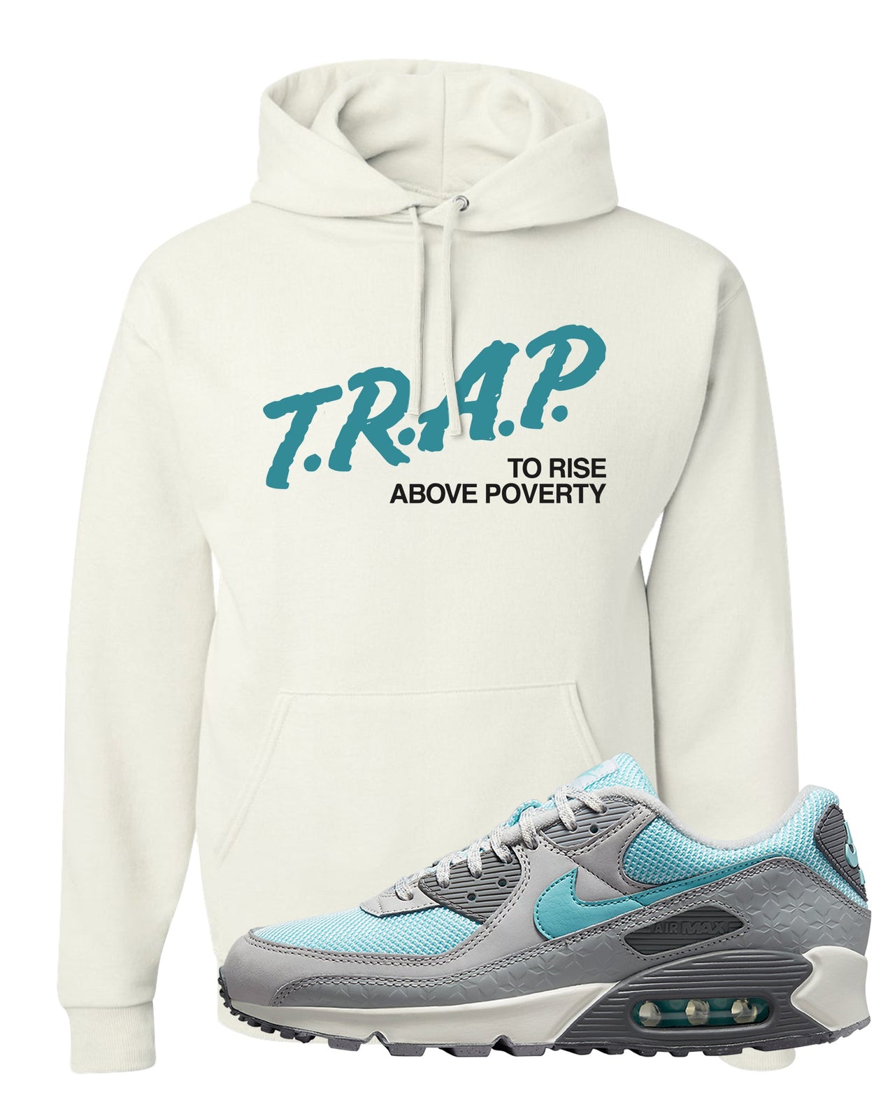 Snowflake 90s Hoodie | Trap To Rise Above Poverty, White