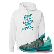 Lebron 18 We Are Family Hoodie | Vibes Speak Louder Than Words, White