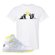 Air Jordan 1 First Class Flight Sneaker Release Today White Sneaker Matching T-Shirt