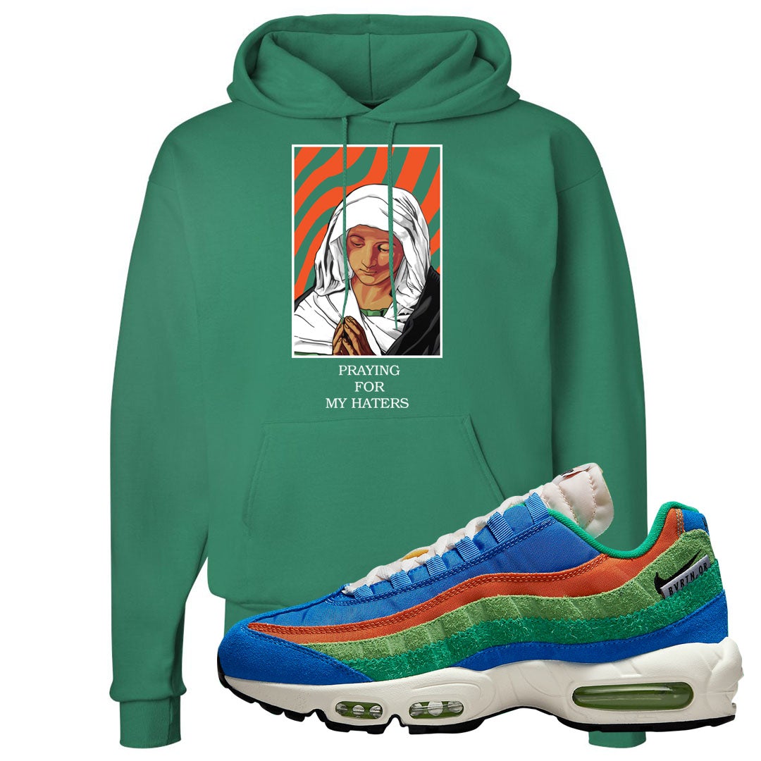 Light Blue Green AMRC 95s Hoodie | God Told Me, Kelly Green