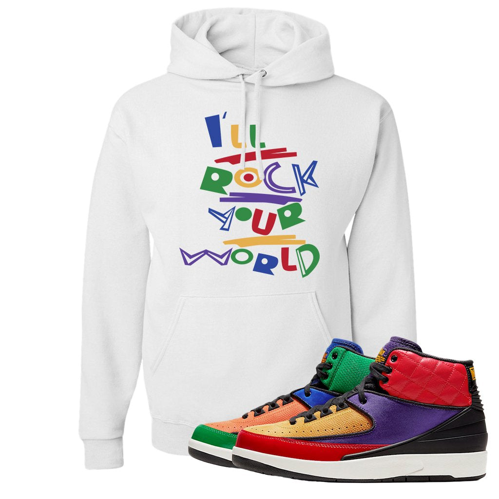 WMNS Multicolor Sneaker White Pullover Hoodie | Hoodie to match Nike 2 WMNS Multicolor Shoes | I'll Rock Your World