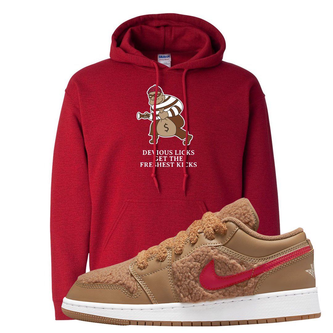 Teddy Bear Low 1s Hoodie | Devious Licks, Red