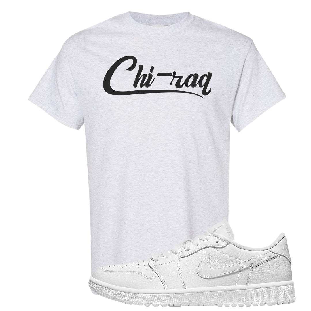 Triple White Golf Low 1s T Shirt | Chiraq, Ash