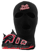 Air More Uptempo Laser Crimson Hustle & Motivate Black Sneaker Hook Up Ski Mask