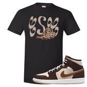 Brown Fleece Mid 1s T Shirt | Certified Sneakerhead, Black