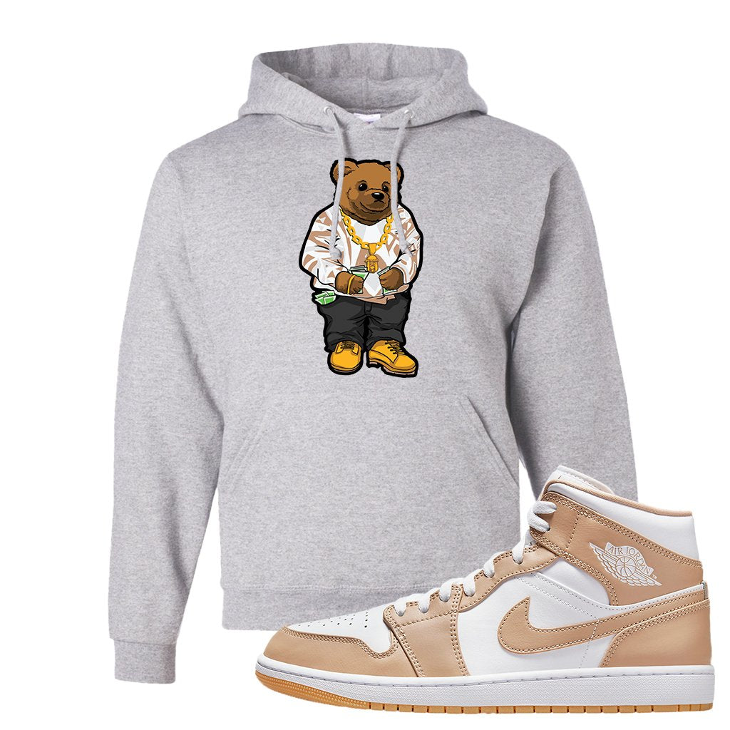 Air Jordan 1 Mid Tan Leather Hoodie | Sweater Bear, Ash