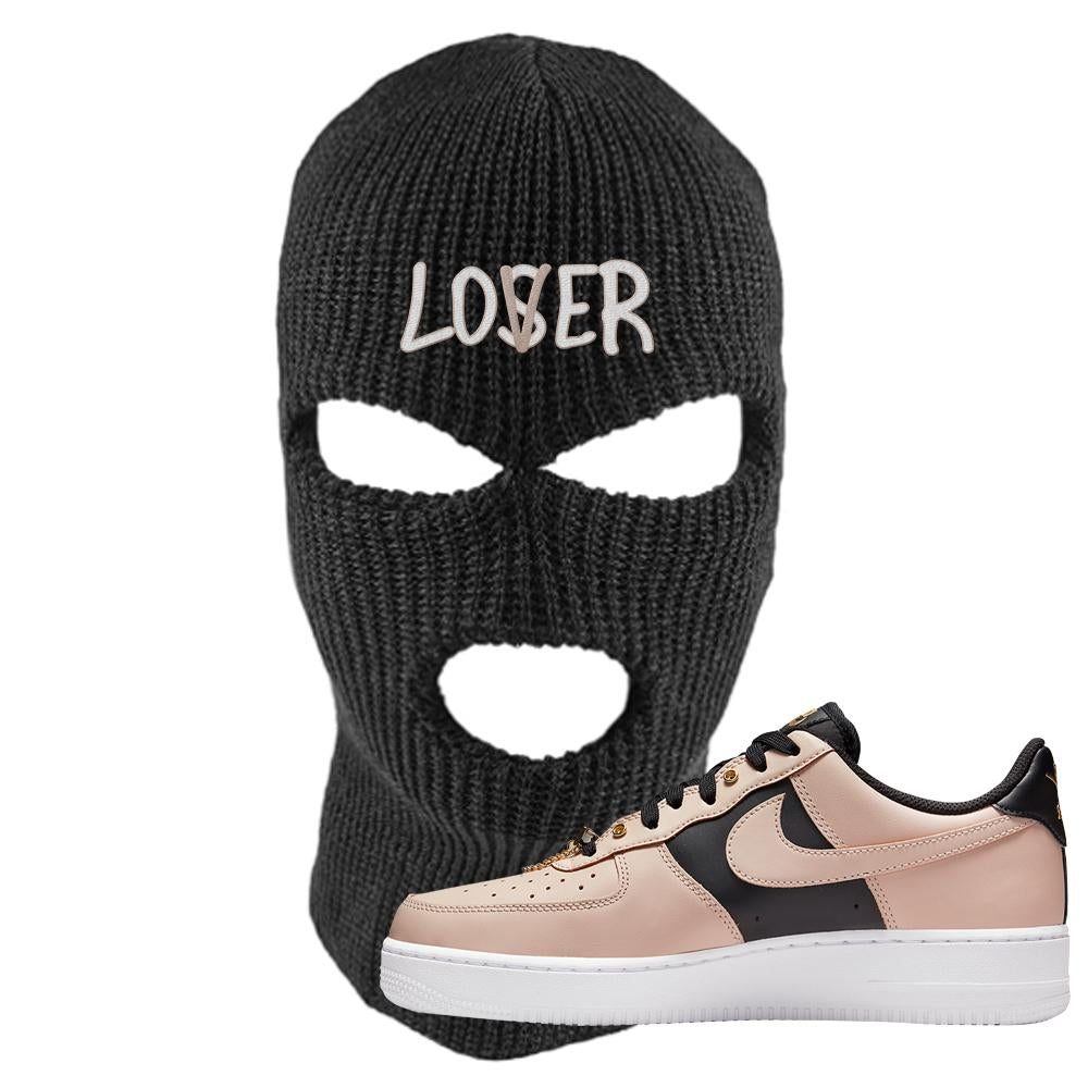 Air Force 1 Low Bling Tan Leather Ski Mask | Lover, Black