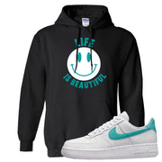 Washed Teal Low 1s Hoodie | Smile Life Is Beautiful, Black