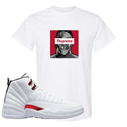 Twist White Red 12s T Shirt | Thupreme, White