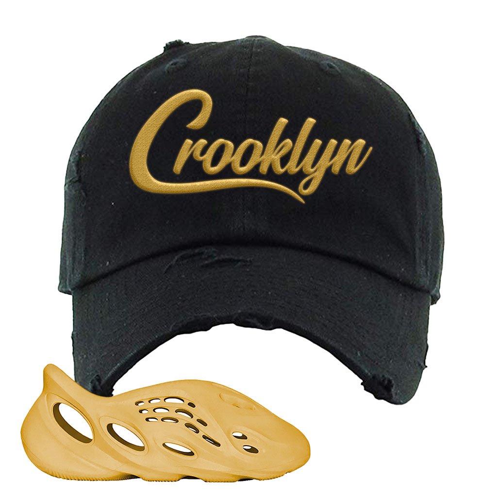 Yeezy Foam Runner Ochre Distressed Dad Hat | Crooklyn, Black