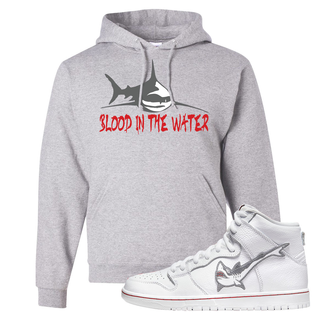 Shark High Dunks Hoodie | Blood In The Water, Ash