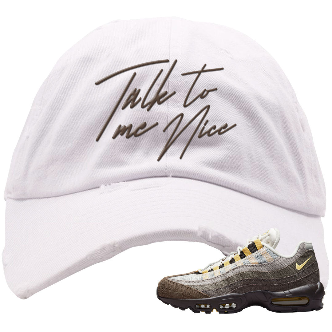 Ironstone Hemp 95s Distressed Dad Hat | Talk To Me Nice, White