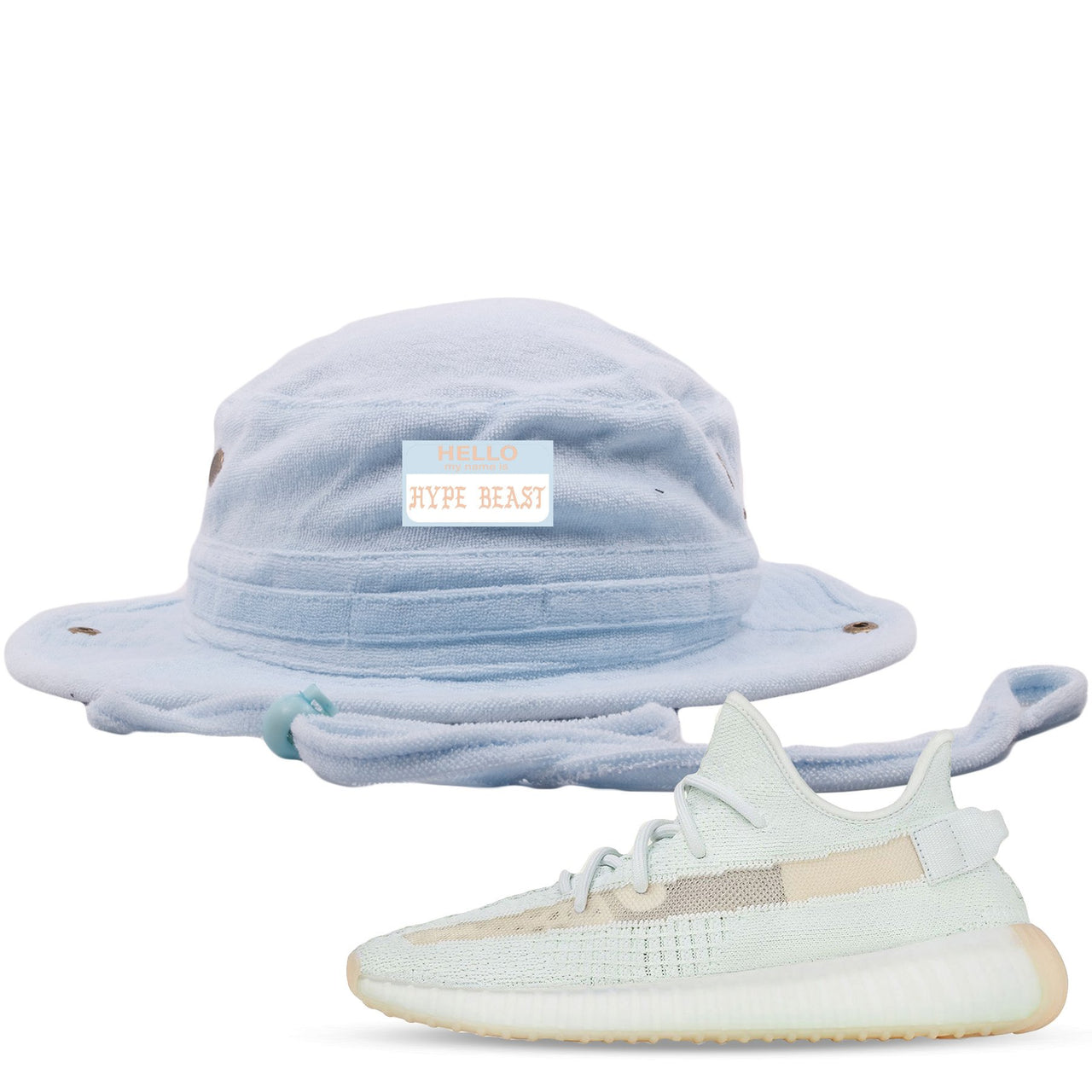 Hyperspace 350s Bucket Hat | Hello My Name Is Hype Beast Pablo, Light Blue