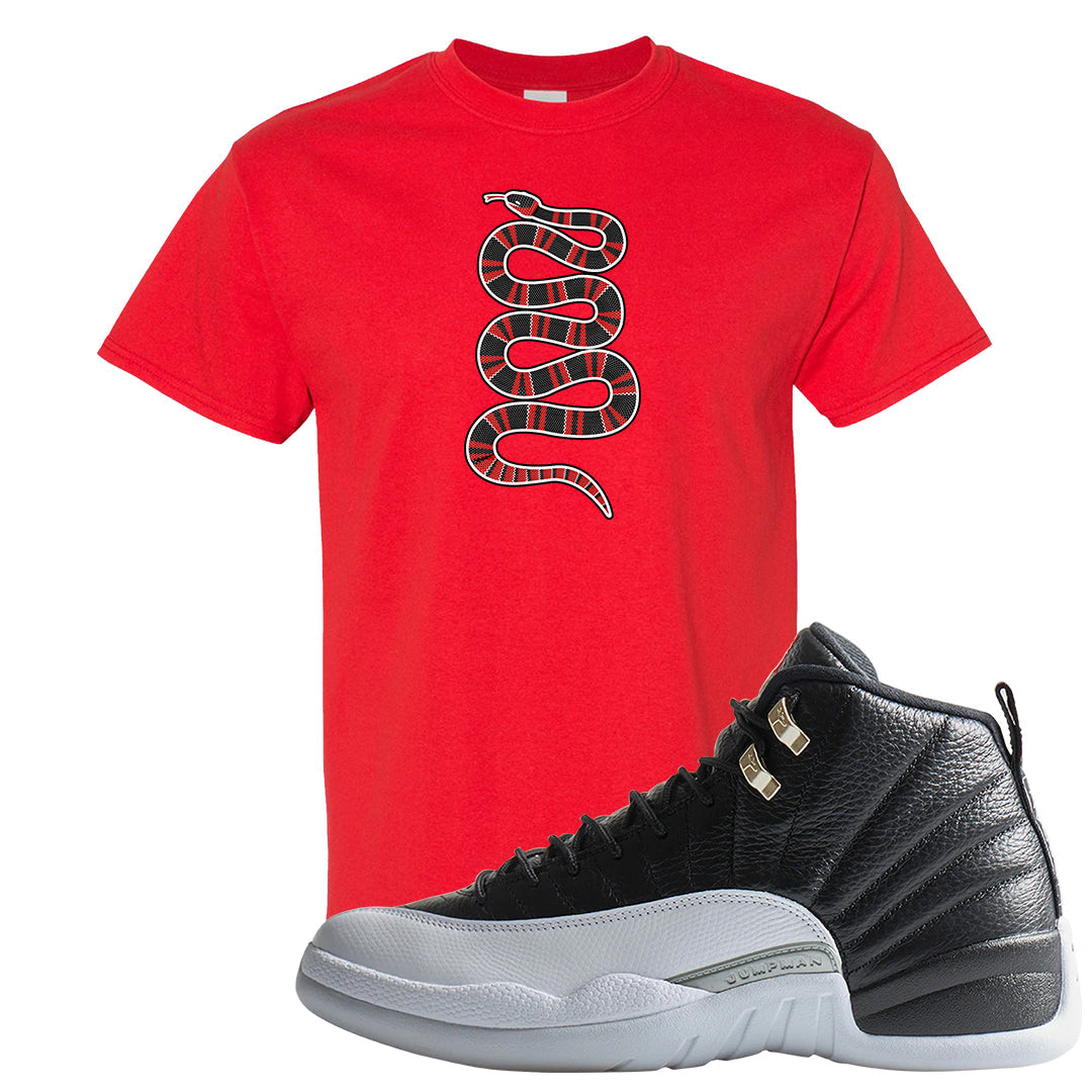 Playoff 12s T Shirt | Coiled Snake, Red