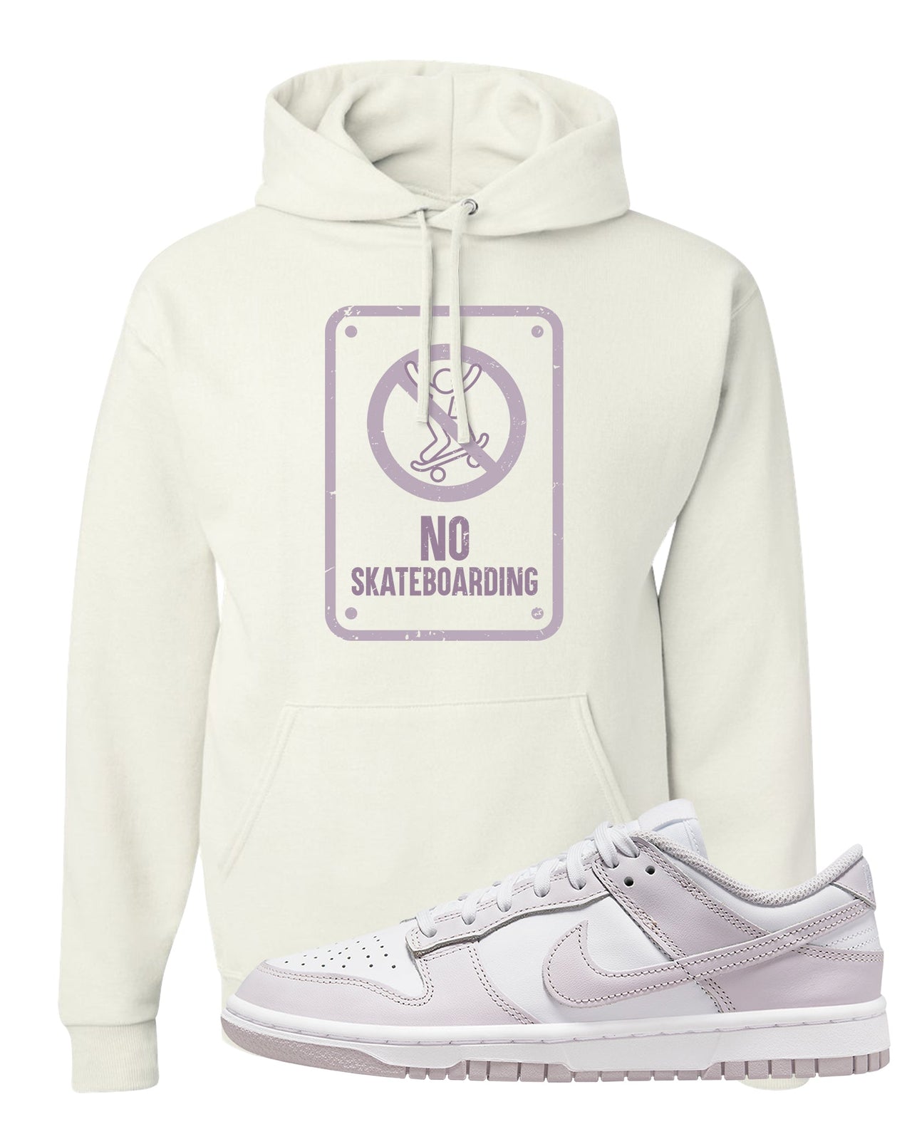 Venice Low Dunks Hoodie | No Skating Sign, White