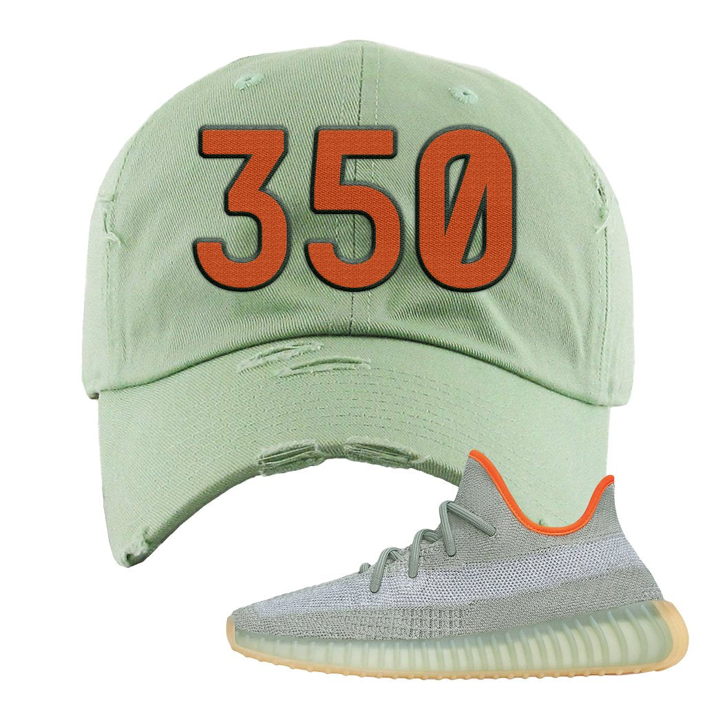 Yeezy 350 V2 Desert Sage Sneaker Distressed Dad Hat | 350 | Sage Green