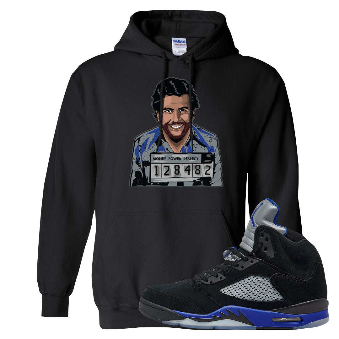 Racer Blue 5s Hoodie | Escobar Illustration, Black