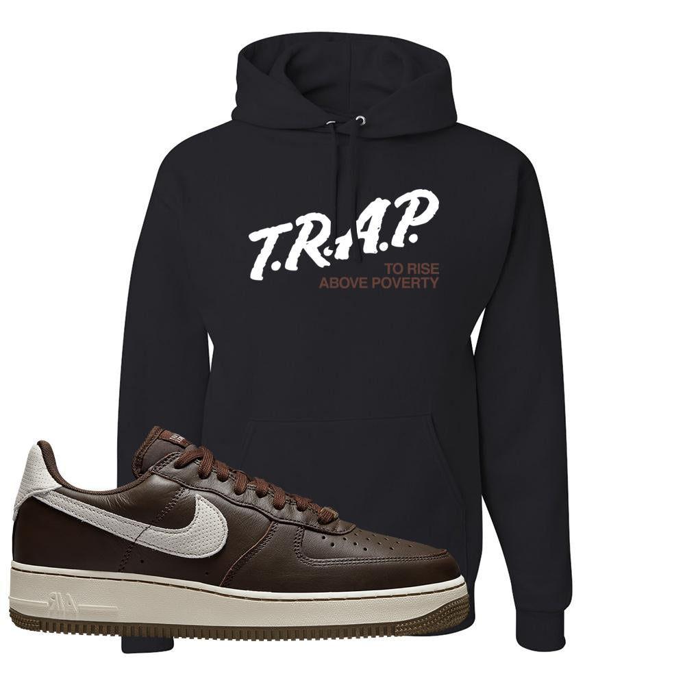 Dark Chocolate Leather 1s Hoodie | Trap To Rise Above Poverty, Black