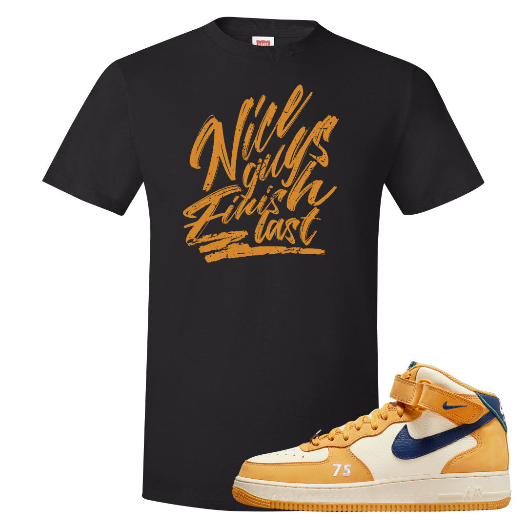 Pollen Paris Mid AF 1s T Shirt | Nice Guys Finish Last, Black